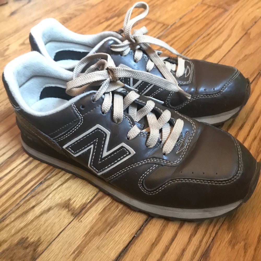 New Balance 7.5 Leather Chocolate Brown 364 shoes